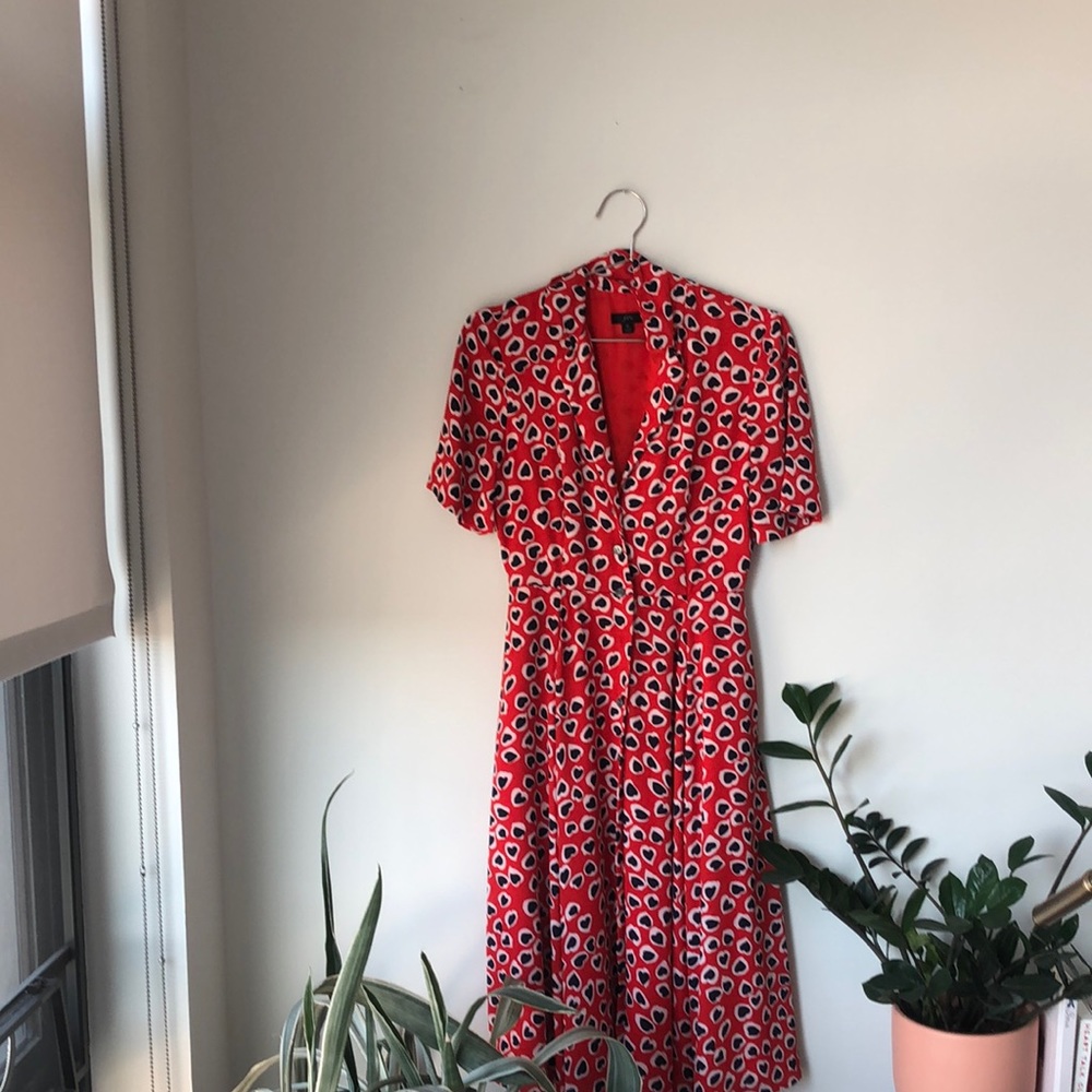 Heart print retro J.Crew dress!